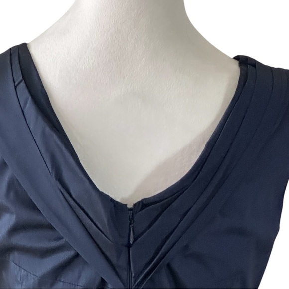 TALBOT RUNHOF Deep Blue Midi Sheath Dress with V-neck Sleeveless MSRP 1,295.00 - Picture 5 of 9